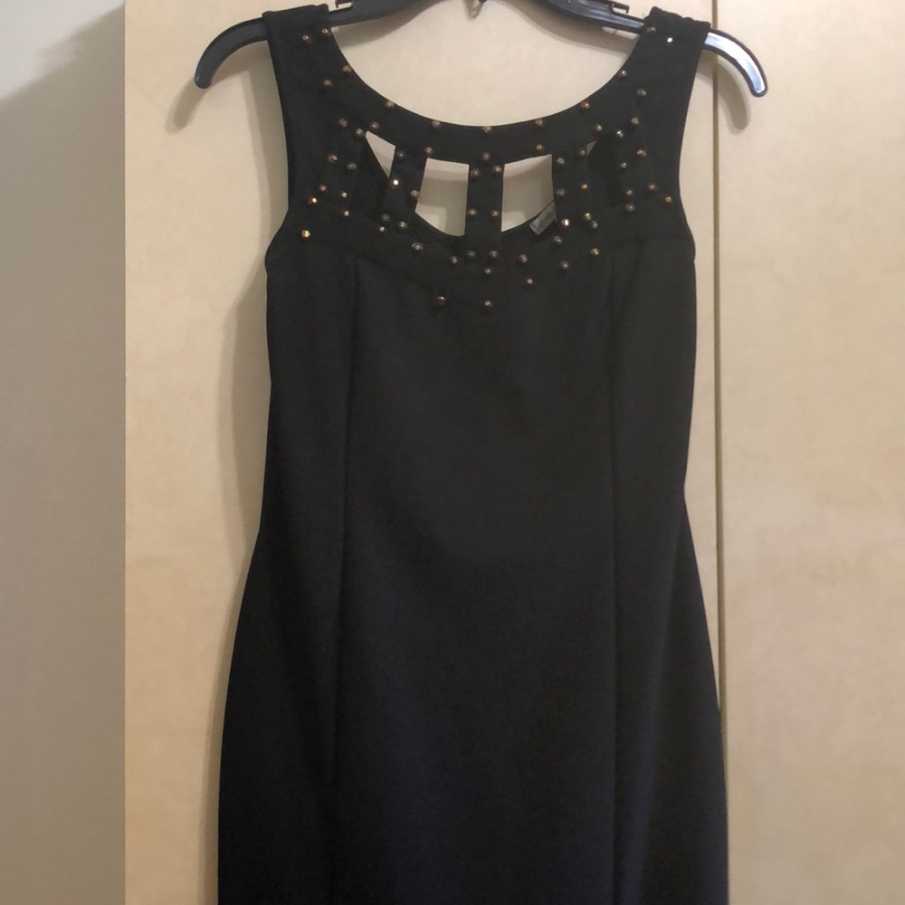 🔥 Size XL CR mini black dress gold studs